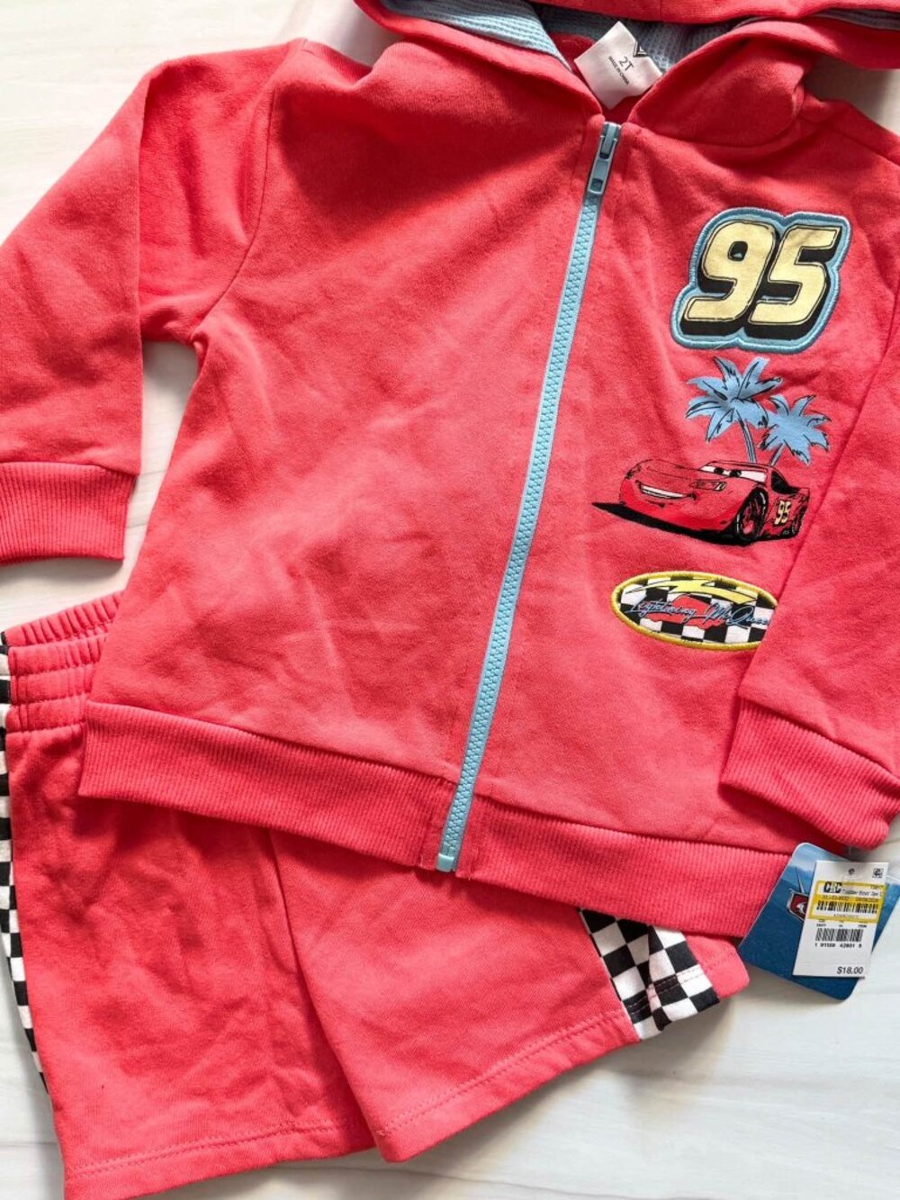NWT Disney Cars 2-Piece Hoodie Set (2T)